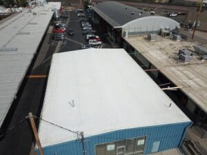 aerial view of roof top in golden