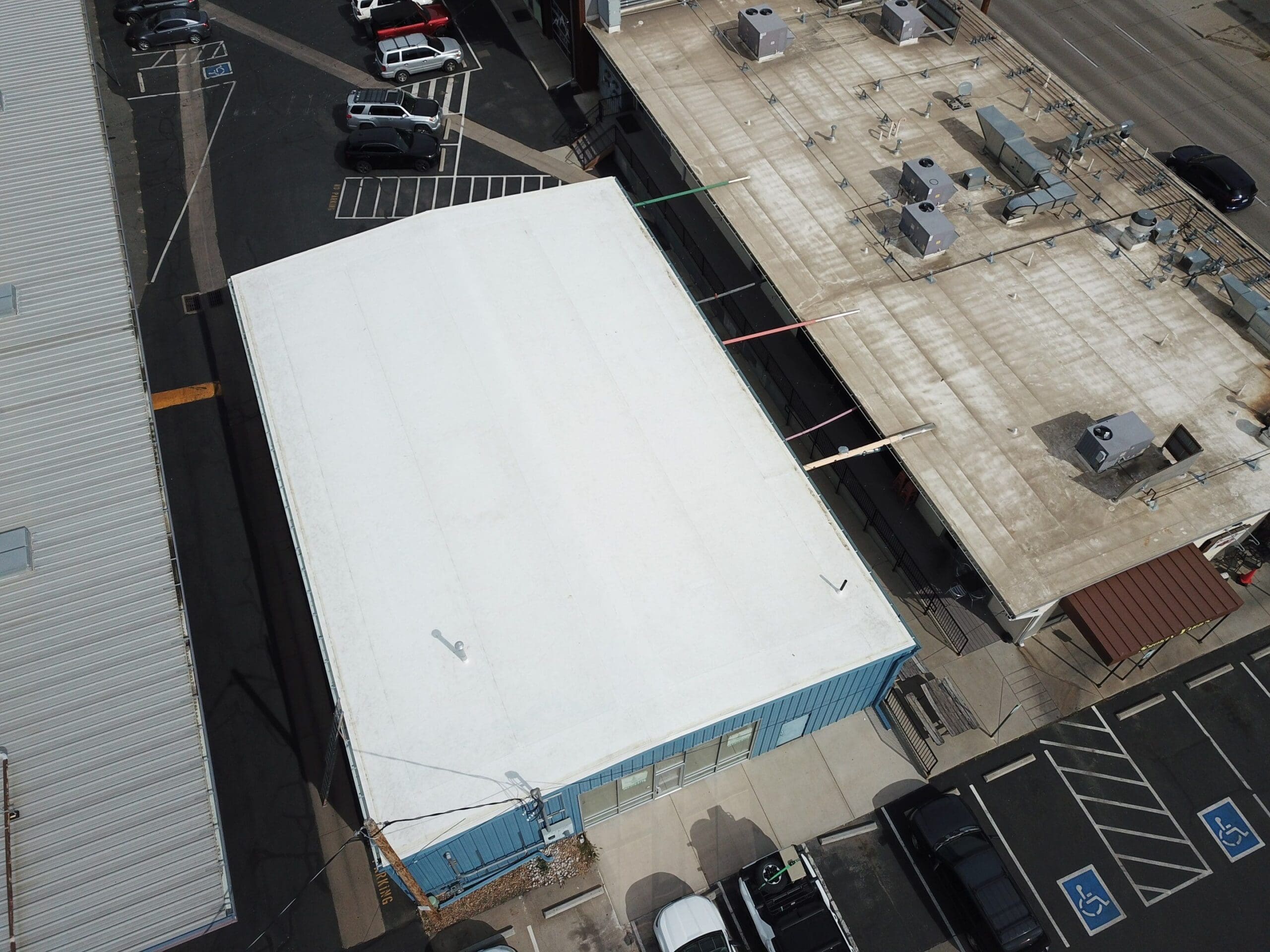 aerial view of roof top
