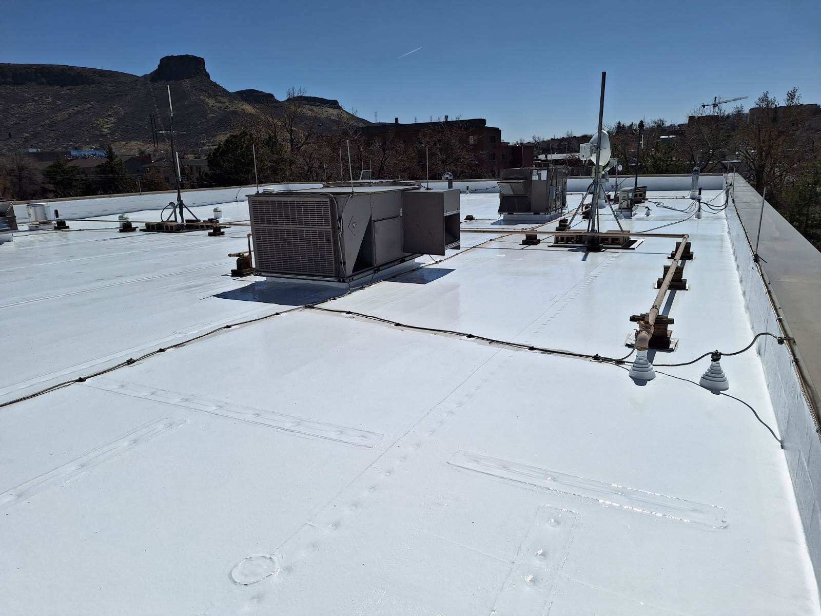 Clean work on Roof top in golden