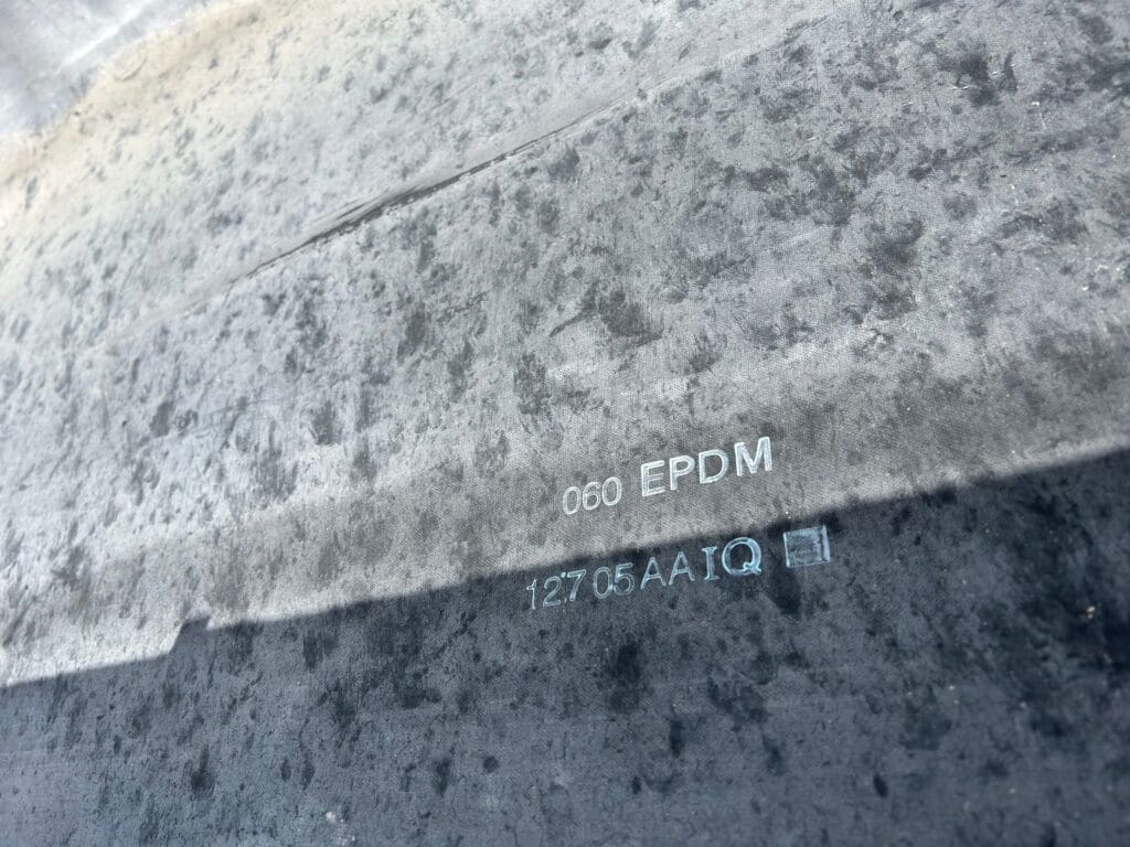 hail splatter on an EPDM roof membrane without functional damage